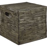 Warner Crate Side Table in Distressed Grey Finish
